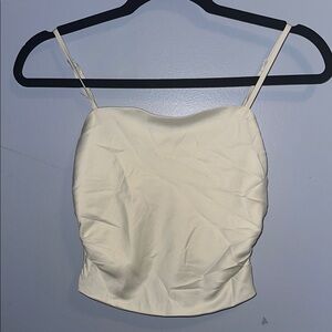 Elegant White Satin Camisole Top